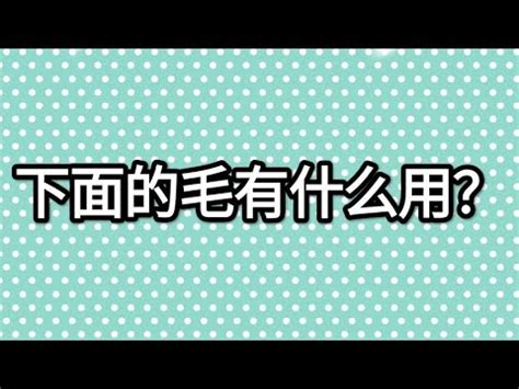 下面有毛|“下面”的毛有什么用？能刮吗？专家：2种情况下，刮。